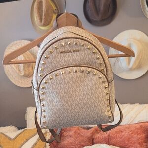 Michael Kors Beige Studded Backpack